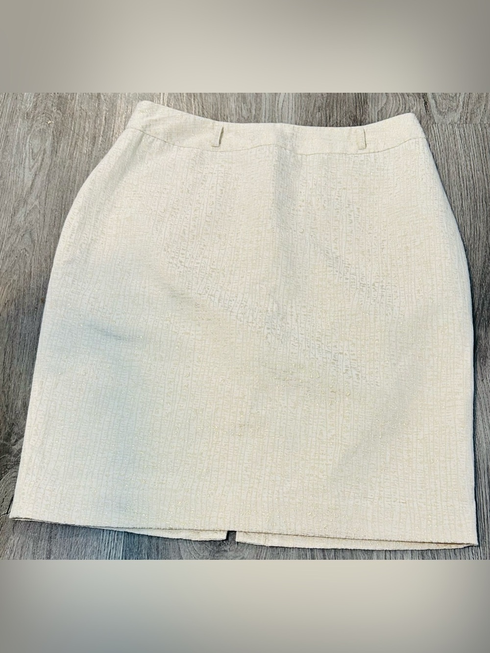 Worthington 8 Cream Gold and Cream  Textured Mini Skirt